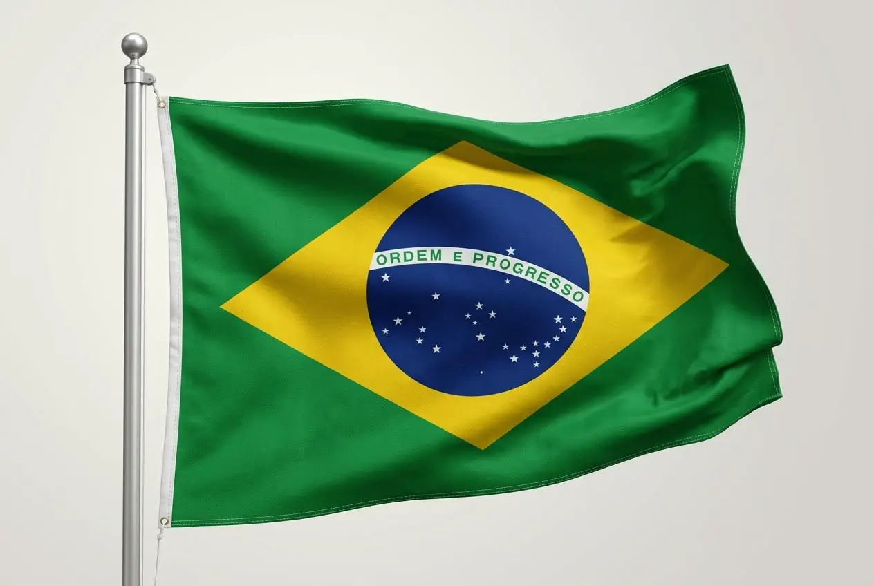 Waving national flag of Brazil representing its addiction treatment market