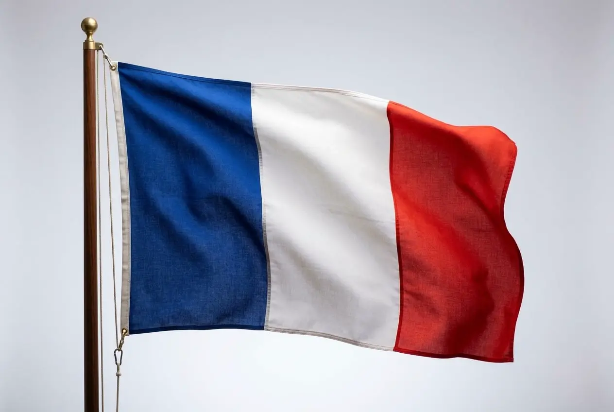 Waving national flag of France representing its addiction treatment market