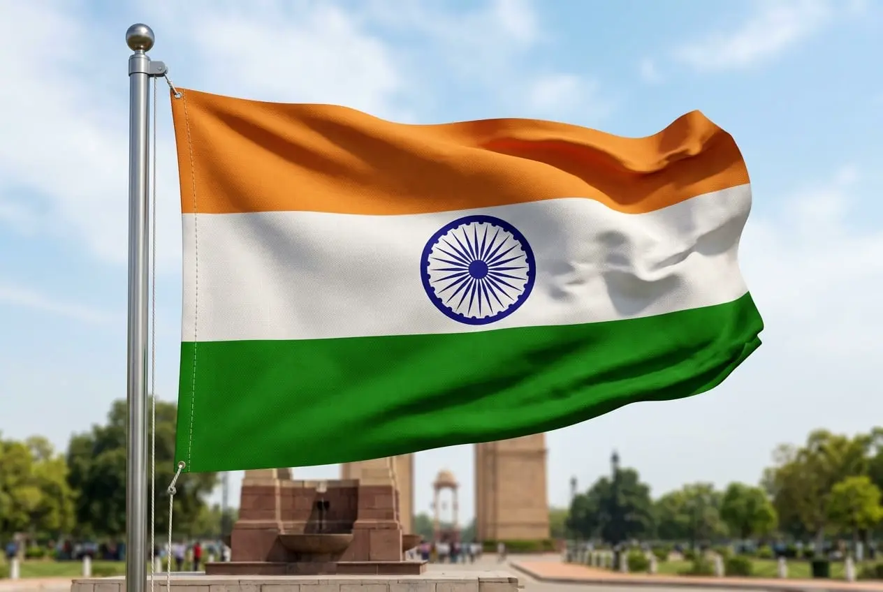 Waving national flag of India representing its addiction treatment market