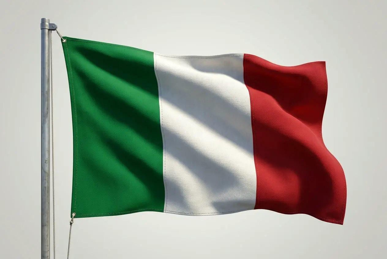 Waving national flag of Italy representing its addiction treatment market
