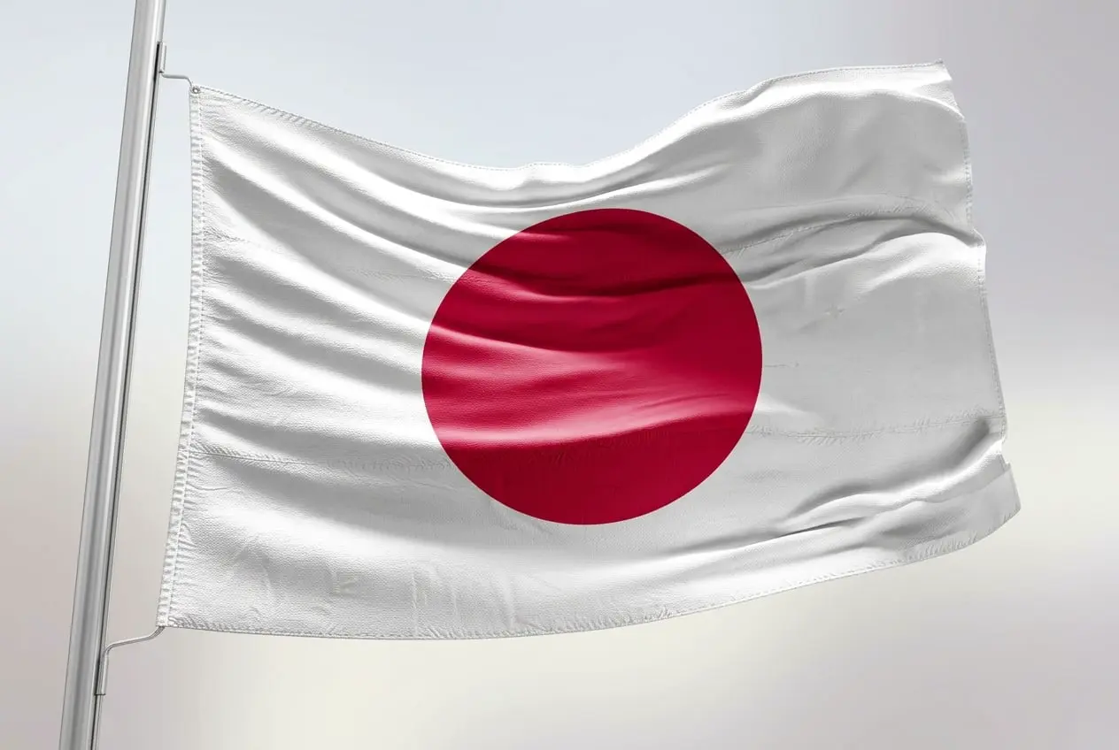 Waving national flag of Japan representing its addiction treatment market