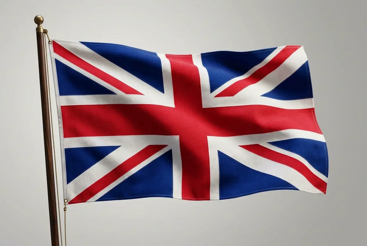 Waving national flag of the United Kingdom representing its addiction treatment market